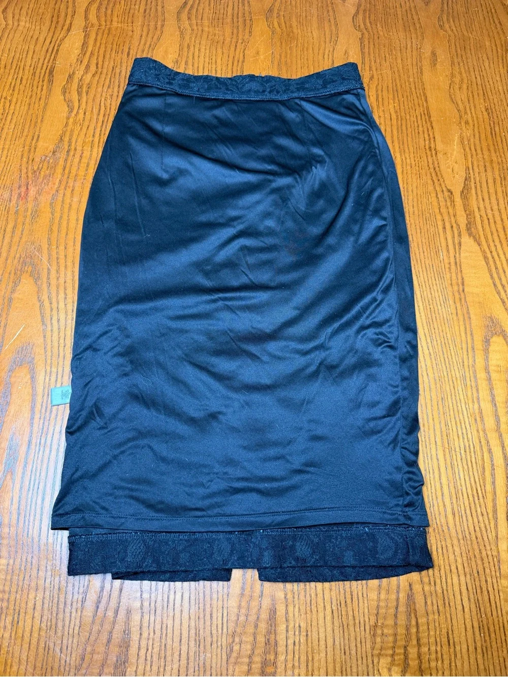 Jennifer Lopez Black Lace Pencil Skirt Size 4 Exposed Zip Lined Stretch